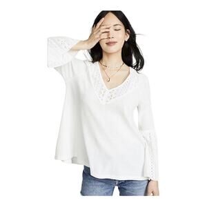 Free People Parisian Nights Lace Bell Sleeve Top
